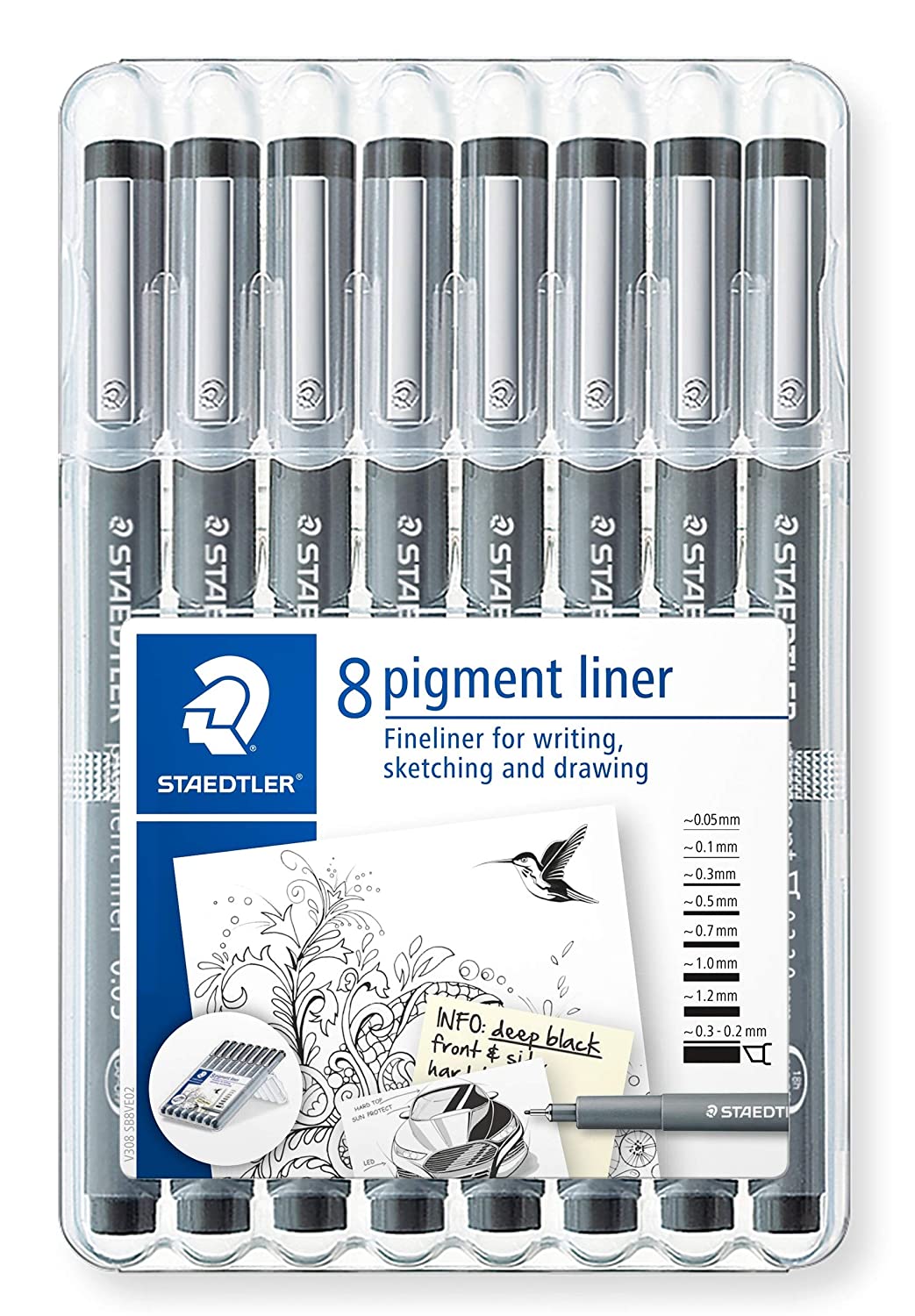 STAEDTLER 308 Pigment Liner 0.7mm - Black - Ball Pen - View #2